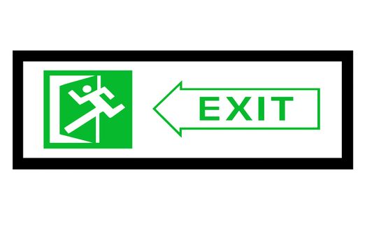 emergency exit sign with man and door figure

