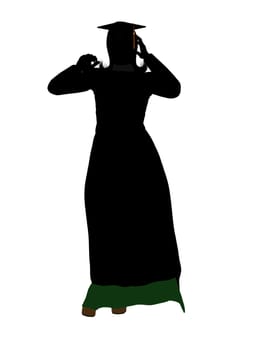 Graduate silhouette on a white background