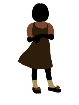 Hansel and gretel illustration silhouette on a white background