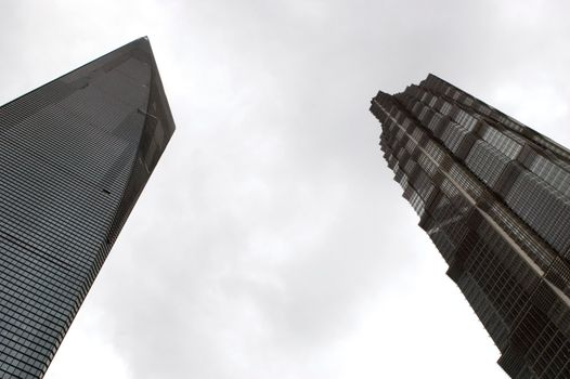 Shanghai - modern architecture, two tallest buildings in the city.