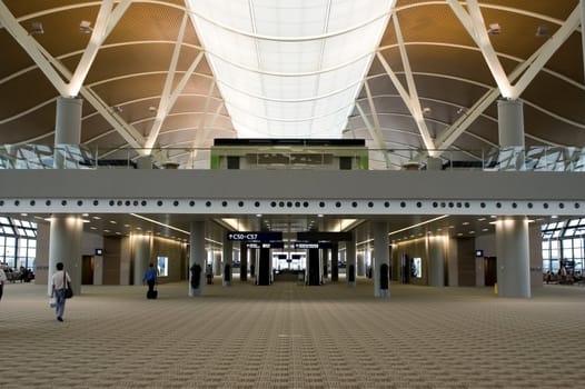 New, second terminal at Shanghai Pudong International airport in China.