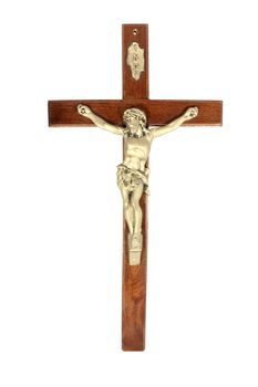 A crucifix isolated on white background