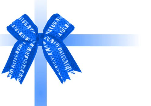 A blue bow and ribbons wrapping the image as if it were a gift.