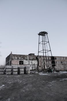 An old factory shot in muted colors.