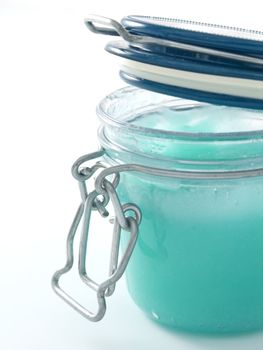 close-up of jar of glass with Peeling