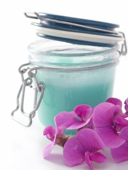 close-up of jar of glass with Peeling