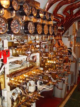 The pressure gauges of a WWII submarine