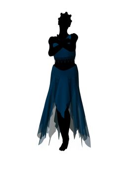 Aladdin fairytale illustration silhouette on a white background