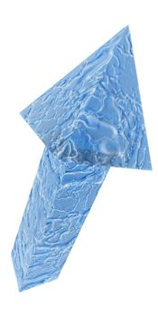 A blue arrow with an icy appearance.