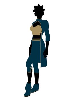 Aladdin fairytale illustration silhouette on a white background