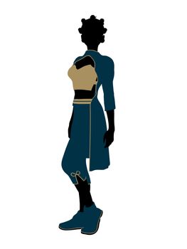 Aladdin fairytale illustration silhouette on a white background
