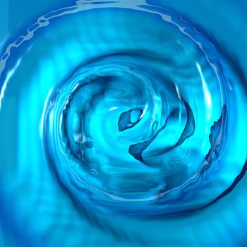 An illustration of a blue gel like substance swirling.