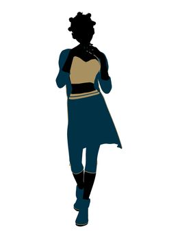 Aladdin fairytale illustration silhouette on a white background