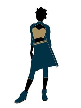 Aladdin fairytale illustration silhouette on a white background