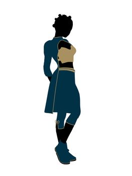 Aladdin fairytale illustration silhouette on a white background