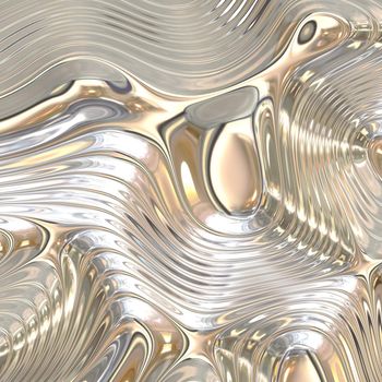 Liquid Metal Abstract Background with Fluid Ripples