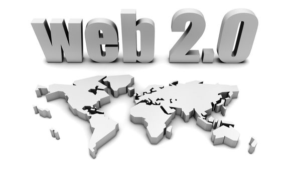 Web 2.0 with 3d Globe Map Concept
