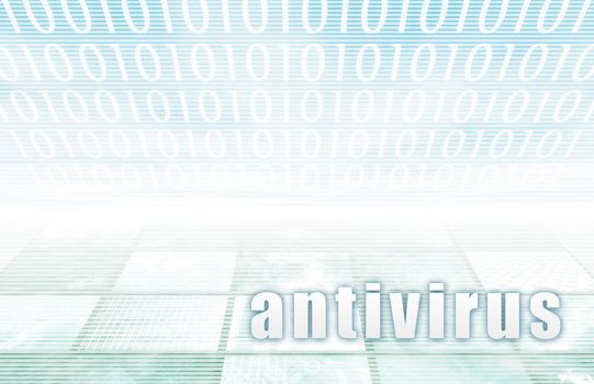 Antivirus on a Clear Blue Tech Background