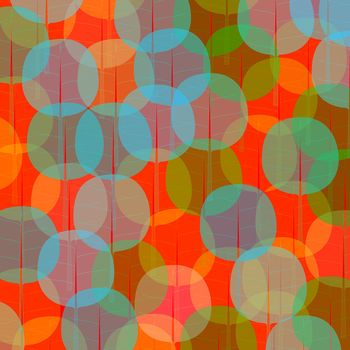 Many coloured balls in pattern on black background