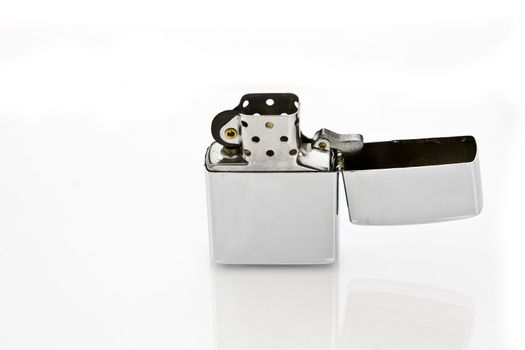 Silver metal lighter for smokers