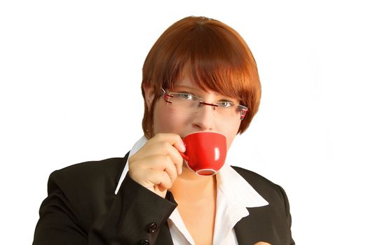 Attractive business woman with a cup of coffee