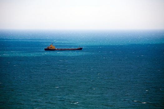 Cargo ship in Mediterranean Sea, Spain