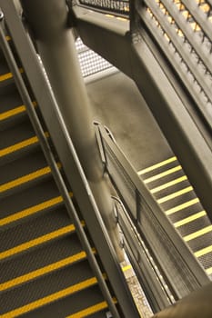 Close shot of metal stair