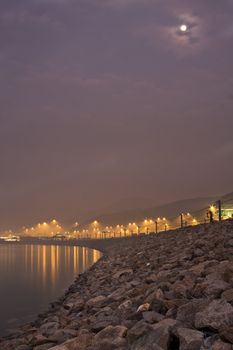 Sunset with a lot of stone with long exposure 