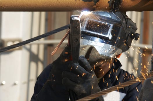 a picture of an arc welder at work