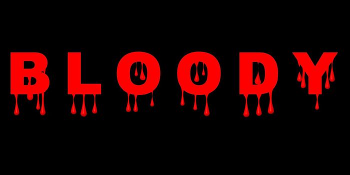 illustration with red drips of the word bloody
