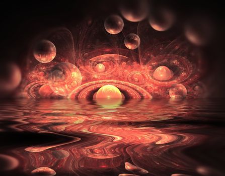 abstract bubblered background generated by fractals