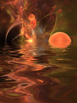 abstract bubblered background generated by fractals