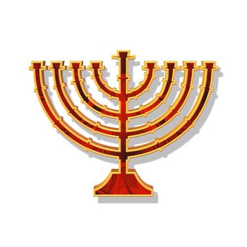 a candlestick oh hannukah over a white background