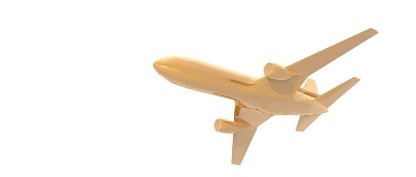 a 3d rendering of a golden plane