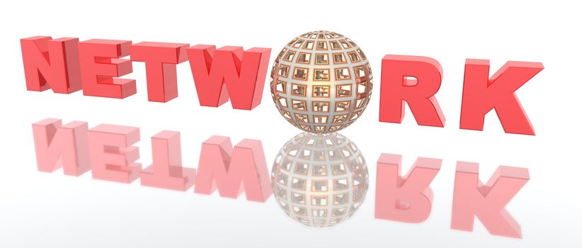 a 3d rendering of the word network