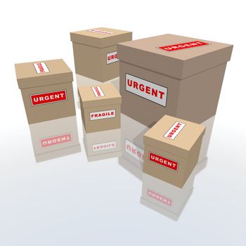 a 3d rendering of urgent packages