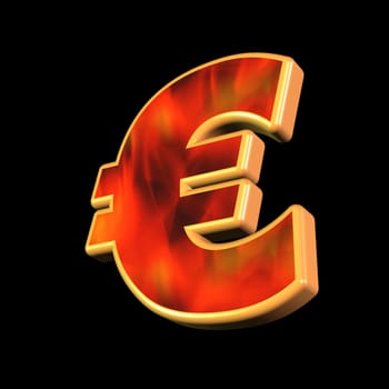 an euro symbol over black background