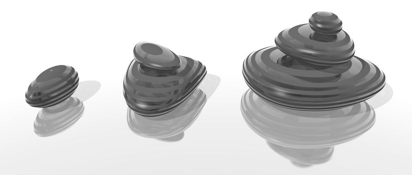 a 3d rendering of stacks of pebbles