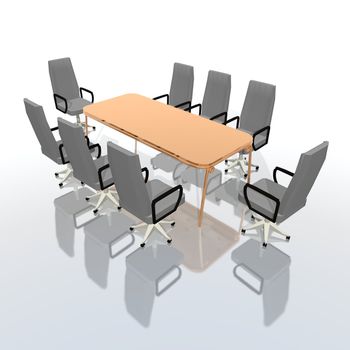 a 3d rendering of meeting room