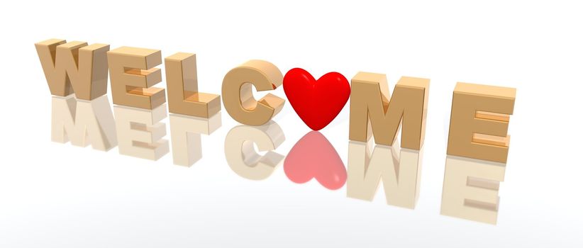 a 3d rendering of the word welcome