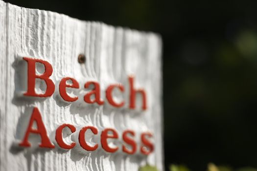 Beach access sign on Bald Head Island, North Carolina.