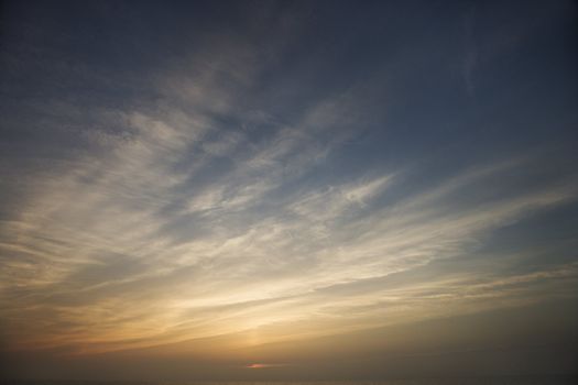 Wispy clouds at sunset.