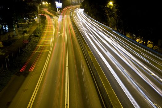 Highway in hongkong with many car