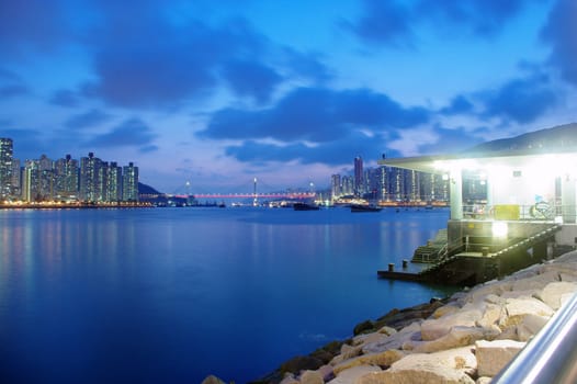 It is a morning shoot in hong kong star ferry habour