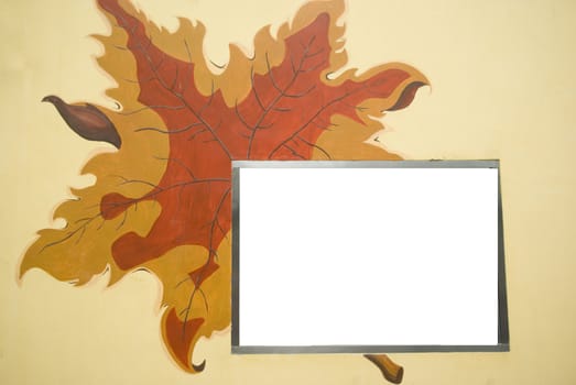 it is a leaf background with white board to let you write text there.