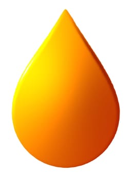 An illustration of an orange liquid drop isolated on white.