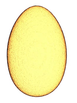 An illustration of a yellow Easter egg isolated on white.