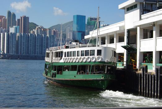 Star Ferry in Hong Kong Coming into harbour