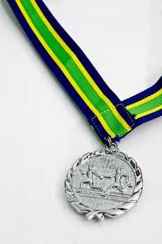 One sliver Medals on white background