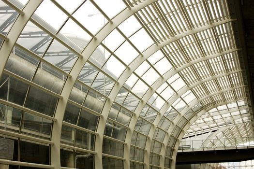 Steel roof structure in the hongkong airport, hongkong, China